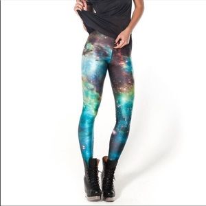 BlackMilk Green Galaxy Leggings